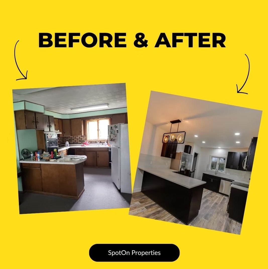 Kitchen renovation before and after