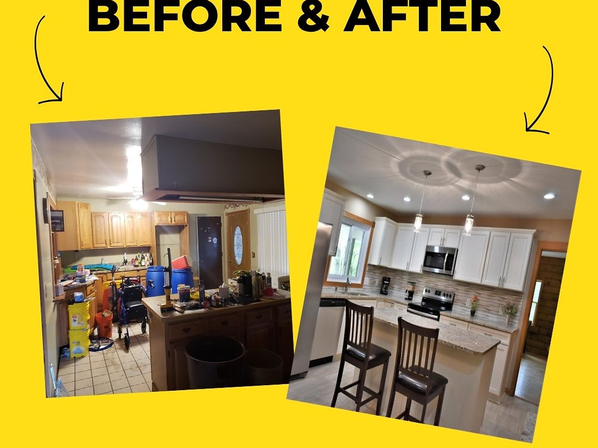 Kitchen renovation before and after