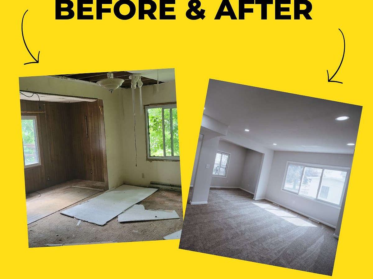 Room renovation before and after