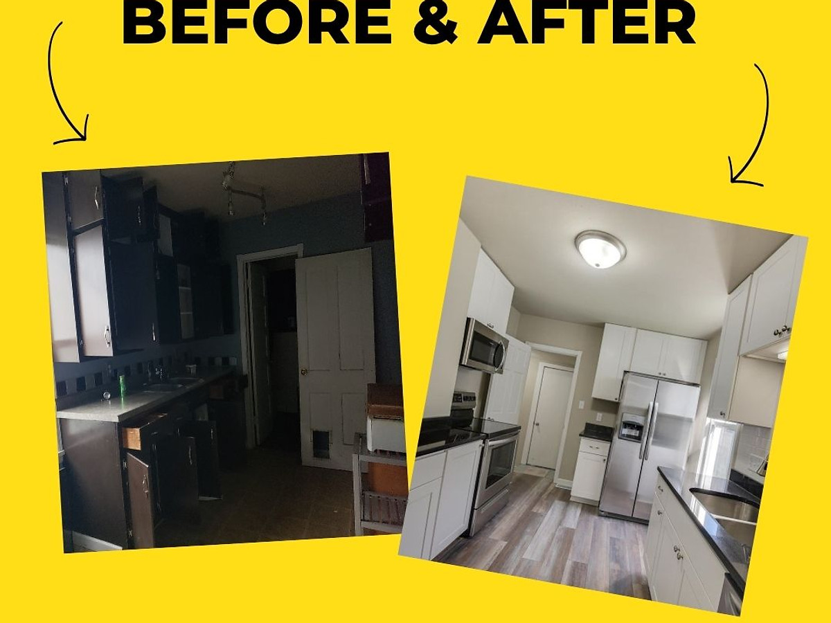 Kitchen transformation before and after